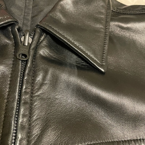 GUC- Pronto Uomo Reversible Classic Black Leather Jacket - Picture 9 of 11
